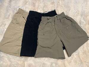 Lot of 3 AFTCO Youth  Fishing Shorts in Khaki, Black, Silver/ Large (28)